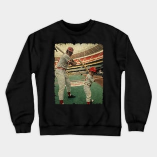 Pete Rose in Cincinnati Reds Crewneck Sweatshirt